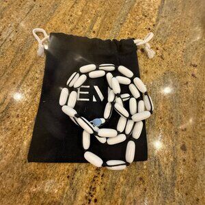Evie Marques -EM Original White Resin Necklace Black Cotton Cord